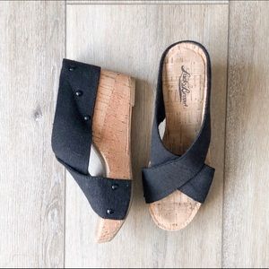 Lucky Brand Cork Wedge with Eladtic Strap